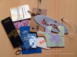 Product hang tags and swingers for clothing