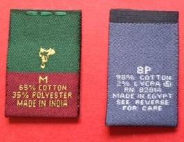 Care labels in textiles