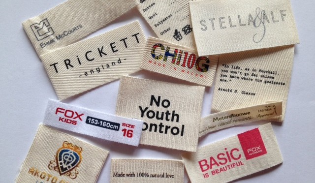 Watercolor Crystal Labels, Personalized Custom Labels for Handmade Items  With Your Text on 100% Organic Cotton, Clothing Tags 