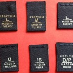 Woven navy size labels